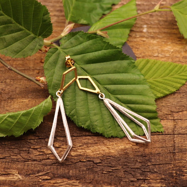 <<VORLAGE Ohrschmuck "POLYGON" bicolor