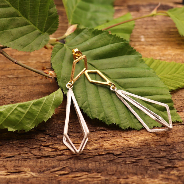 <<VORLAGE Ohrschmuck "POLYGON" bicolor