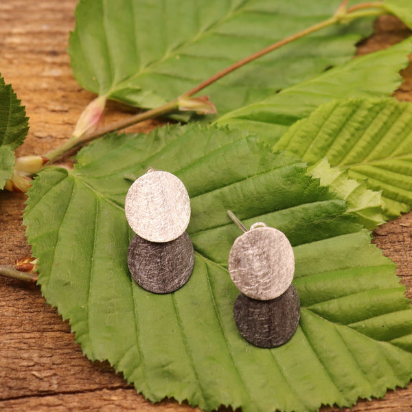 Ohrschmuck "Doppelpunkt II" Silber/Grau