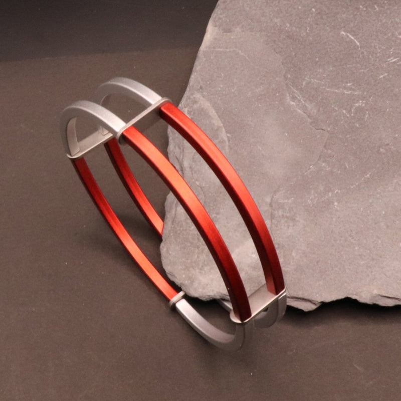 Armschmuck "2IN4" rot/silber
