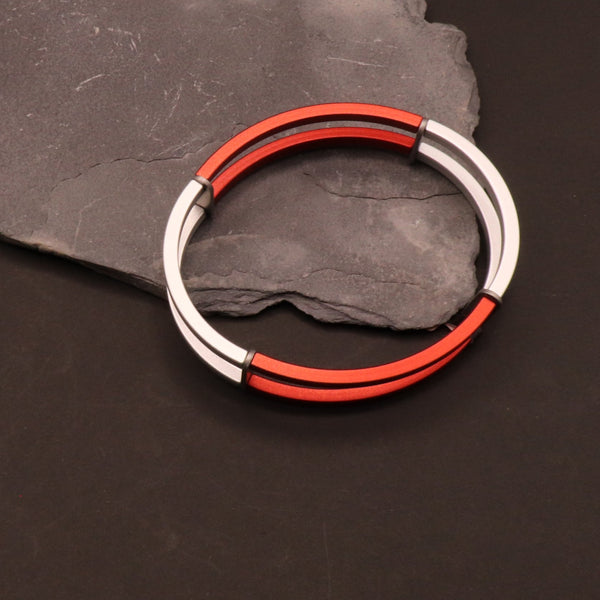 Armschmuck "2IN4" rot/silber