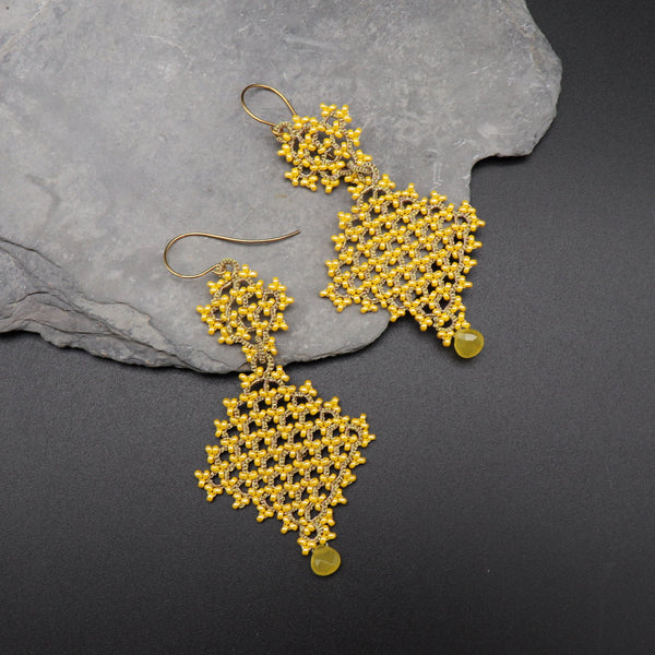 Ohrschmuck "RAUTEN" Sonnengelb