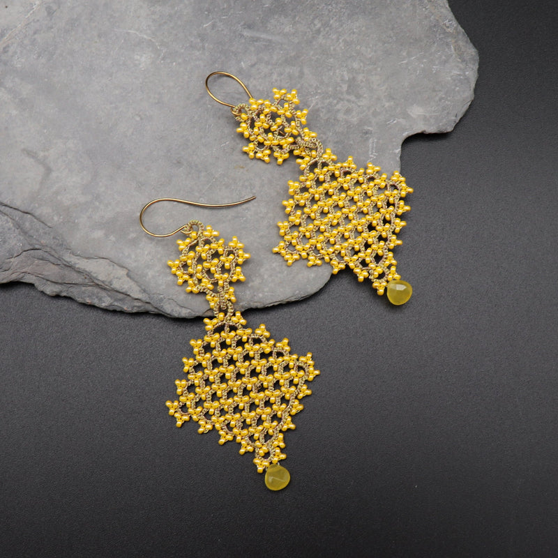 Ohrschmuck "RAUTEN" Sonnengelb