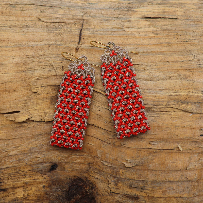 Ohrschmuck "Stripes" rot