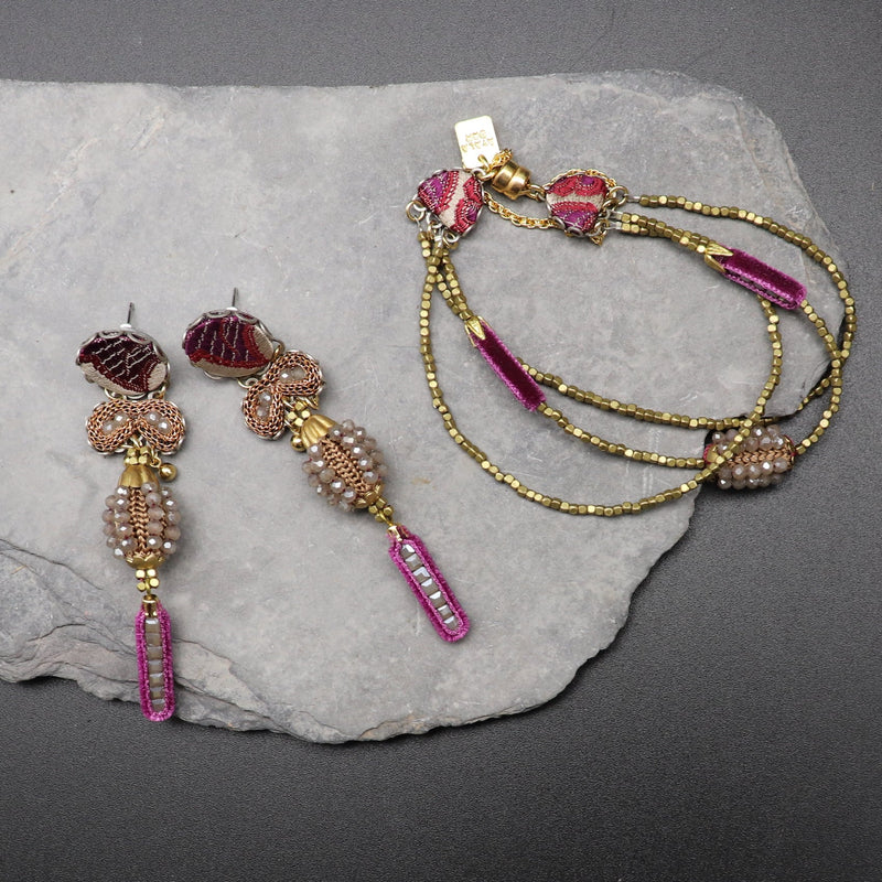 Ohrschmuck Ayala Bar  rosé / beeren