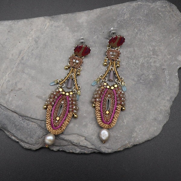 Ohrschmuck Ayala Bar  rosé / beeren