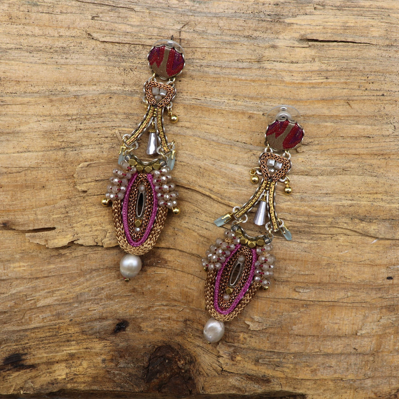 Ohrschmuck Ayala Bar  rosé / beeren