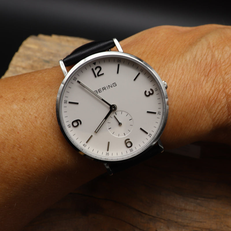 Uhr Bering Stahl/weiß/schwarz