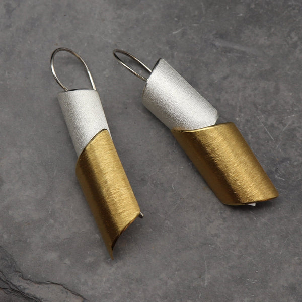 Ohrschmuck "Klare Form" Silber/Gold