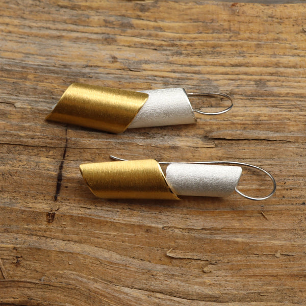 Ohrschmuck "Klare Form" Silber/Gold