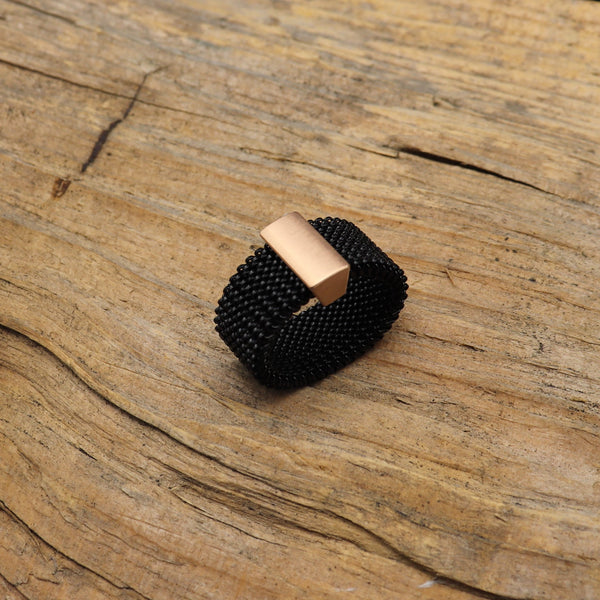 Ring "ZIEH" schwarz rosé