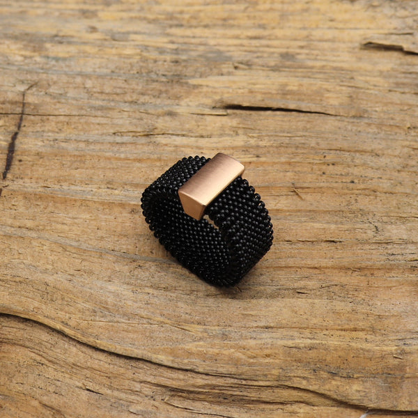 Ring "ZIEH" schwarz rosé