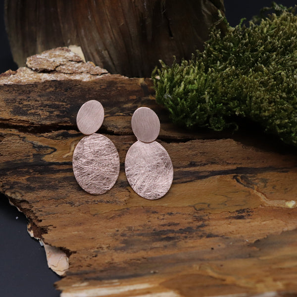 Ohrstecker Blatt oval rosé vergoldet - richter schmuck + uhren