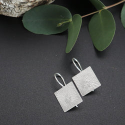 Ohrschmuck "Struktur" Silber eckig/klein